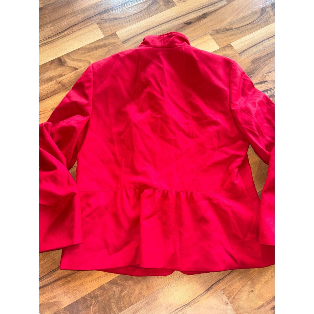 Talbots Blazer Womens 12P Red Excellent Wool Blend Stand Collar 3-Button Jacket - Picture 7 of 7